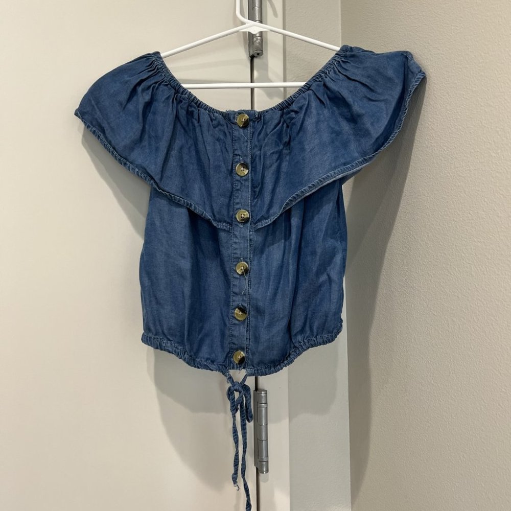 Keep in Touch Off the Shoulder Button Up